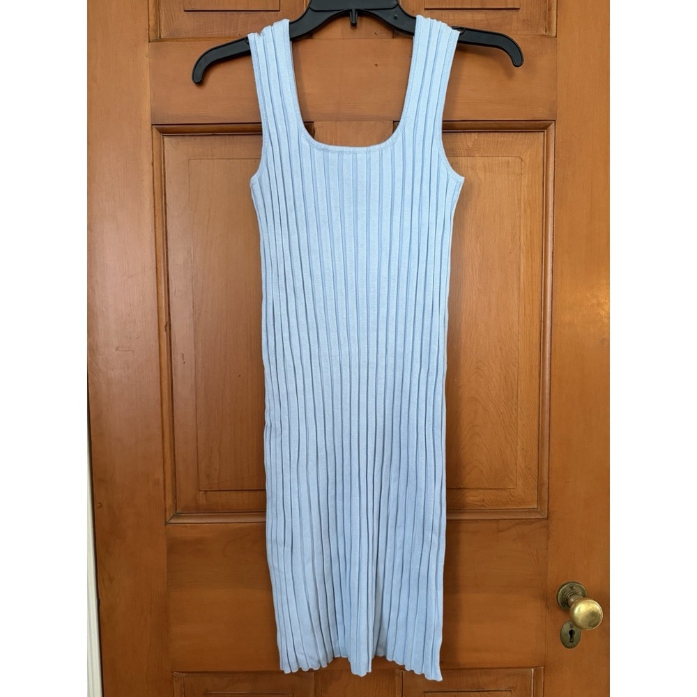 Women's A New Day Light Blue Rib-Knit Bodycon Tank Dress Size Medium NWT